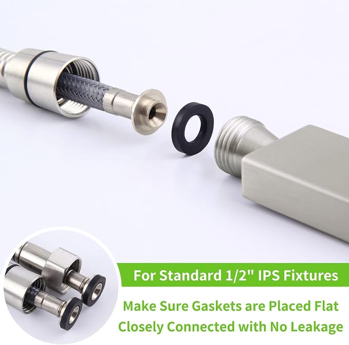 Handheld Shower Hose 79", Angle Simple Stainless Steel Flexible Shower Sprayer - Image 4