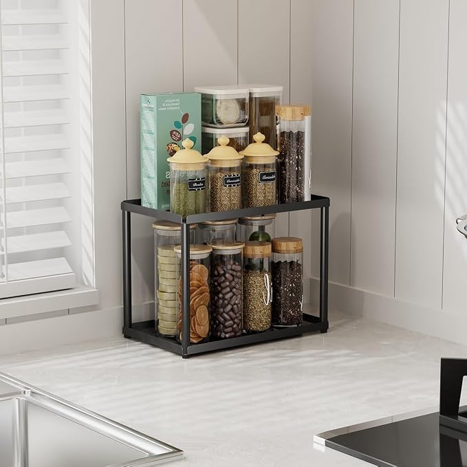 2 Tier Bathroom Counter Organizer, Rectangular Vanity Organizer Shelf, Skincare - Image 7
