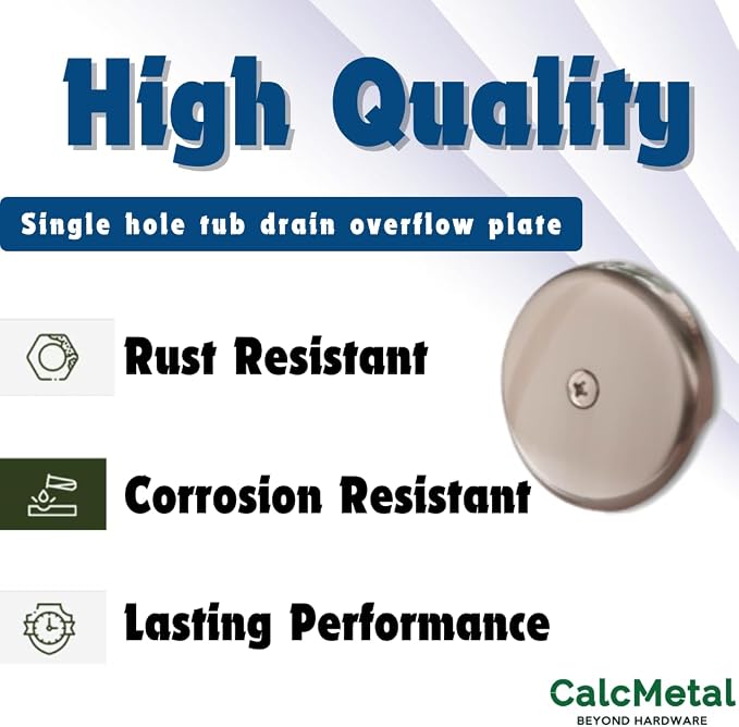 Single Hole Bathtub Drain Overflow Plate - Image 4