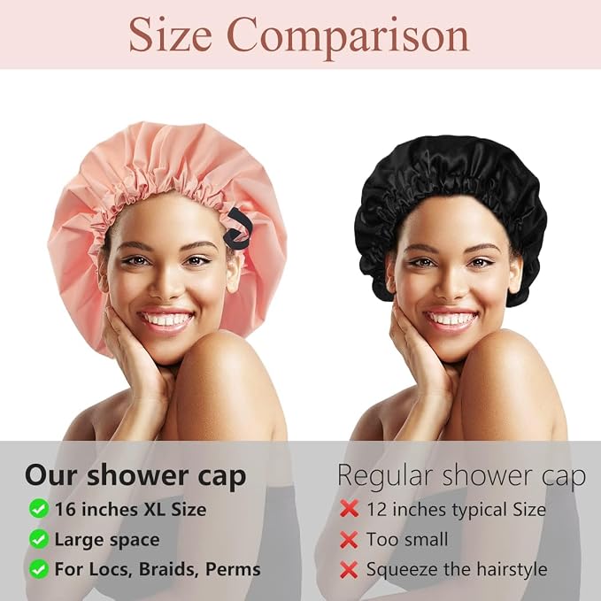 Aquior Shower Cap, Extra Adjustable Shower Caps - Image 5