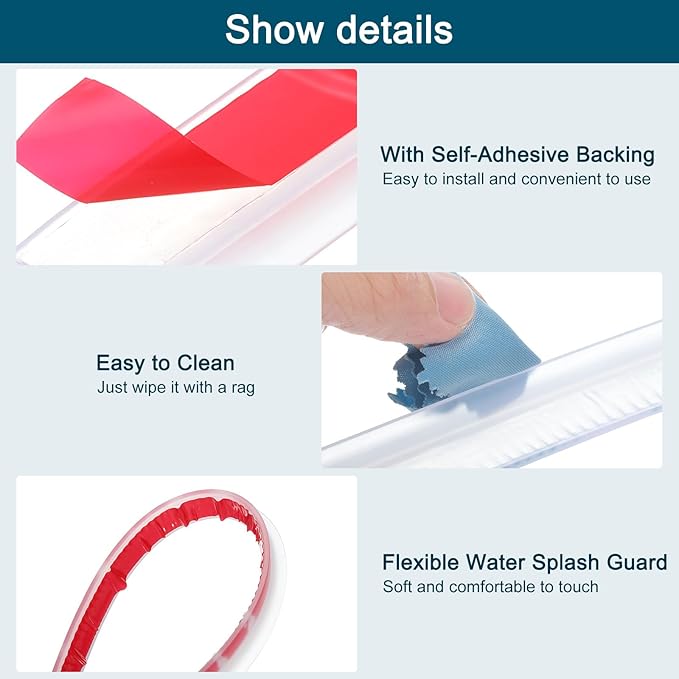 uxcell 59 Inch Collapsible Shower Barrier Stopper Water Splash Guard Blocker - Image 4