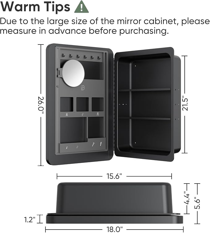 Rresyet 18×26 Bathroom Mirror Cabinet - Image 3