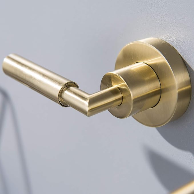 RBROHANT Brushed Gold Wall Mount Bathroom Faucet, Wall Mounted Sink Faucet - Image 7