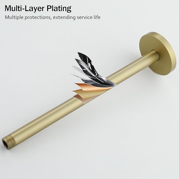 RANDOM Shower Arm with Flange, Brushed Gold.RD-91038-8BG - Image 5