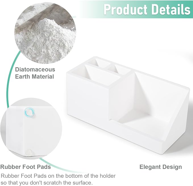 Diatomite Toothbrush Holders for Bathrooms, Quick Dry Electric Tooth Brush and - Image 4