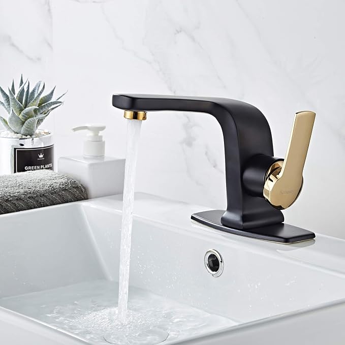 Modern Matte Black Bathroom Faucet, Single Handle Commercial Bathroom Sink - Image 5