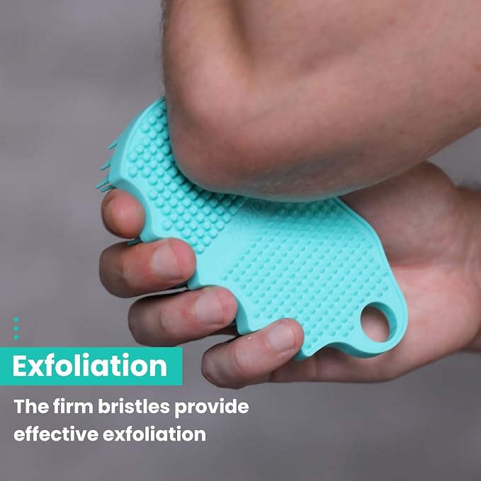 Silicone Body Scrubber Silver-Infused Dual-Sided 3-in-1 - Image 4
