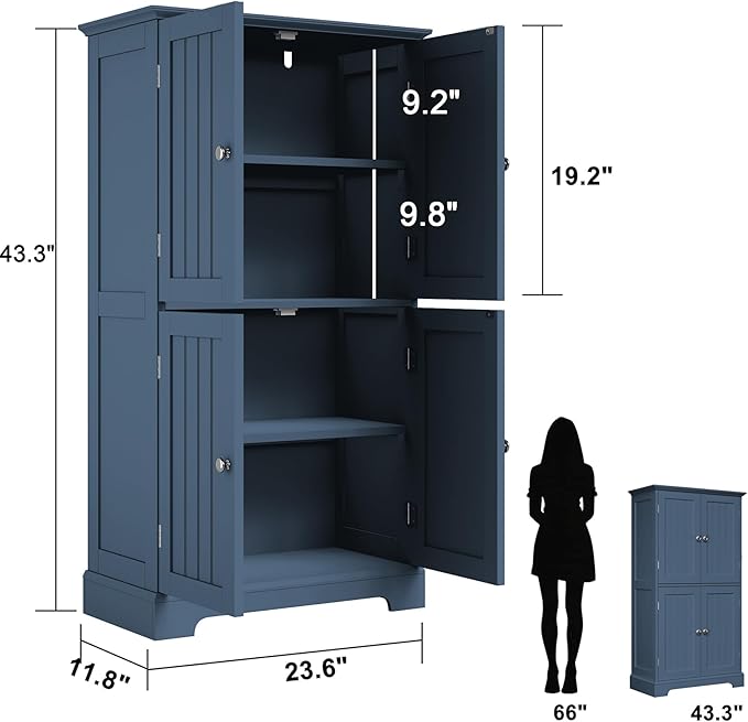 ChooChoo Bathroom Floor Cabinet, Modern Bathroom Storage Cabinet - Image 3