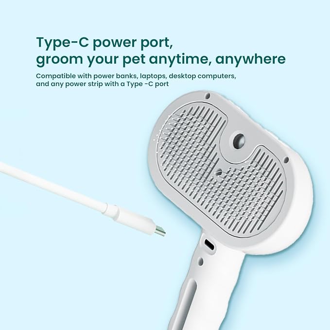 Pet Steam Brush for Dog & Cat, 3 in 1 Spray Hair Removal Comb for Shedding & - Image 7
