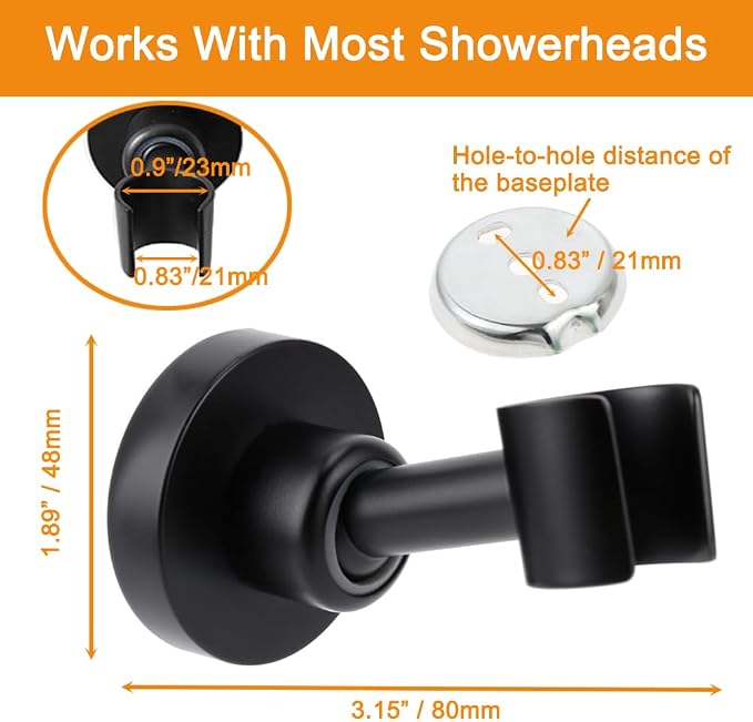 Shower Head Holder All Metal Handheld Shower Wand Bracket Adjustable Handheld - Image 2