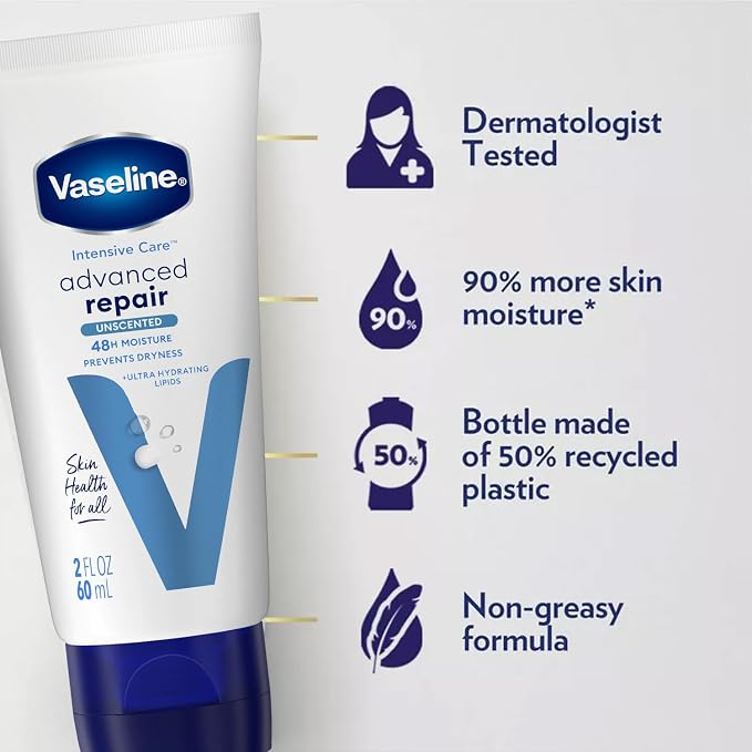 Vaseline Intensive Care Lotion Bundle – Advanced Repair Unscented Lotion & - Image 7