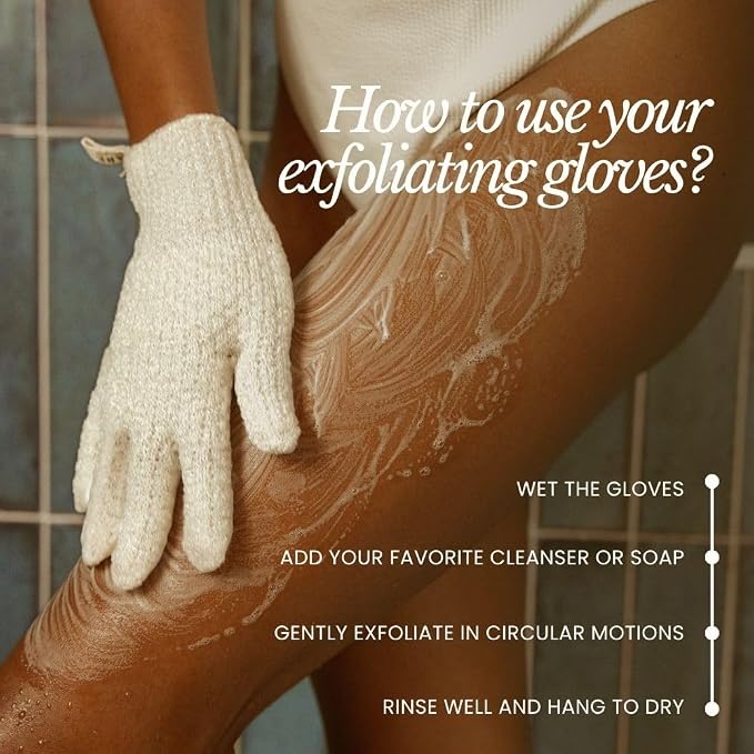 Bare Botanics 4 Pack Lavender Exfoliating Gloves - Image 6