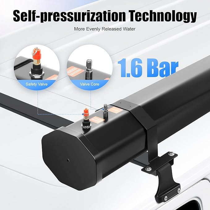 Self-Pressurized Water Tank for Camping Showers 30L, Roof Rack Mount Road Shower - Image 3