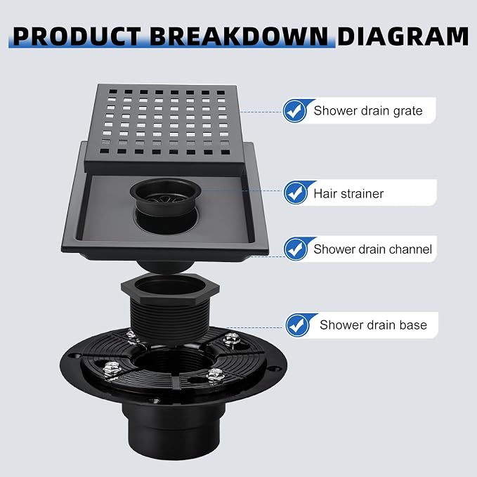 morefine Square Shower Drain - Image 2