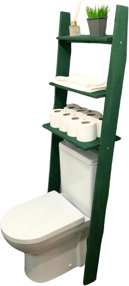 Over The Toilet Birch Wood Bathroom Organizer Shelves, 3-Tier Freestanding by GENESISWOODESIGN