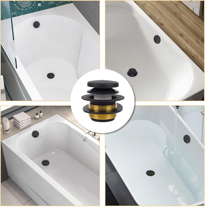 Black Tub Drain Bathtub Drain Conversion Kit - Image 7