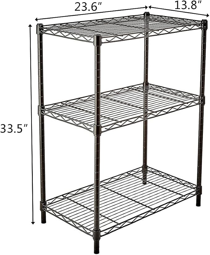 3 Tier Storage Racks Shelving, Heavy Steel Pantry Shelves, Adjustable Wire - Image 3