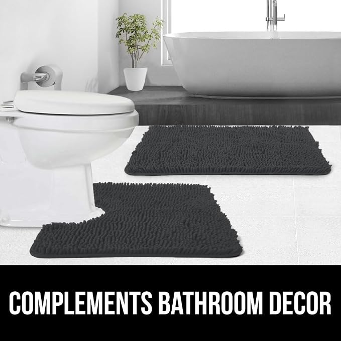 GORILLA GRIP Plush Absorbent Shaggy Chenille Bath Rug Mat - Image 9