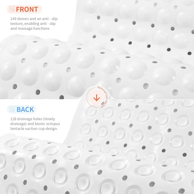 Anti-Slip Bathtub Shower mat, 27.5×14.5（Approximately 70×37cm） inch Soft - Image 2