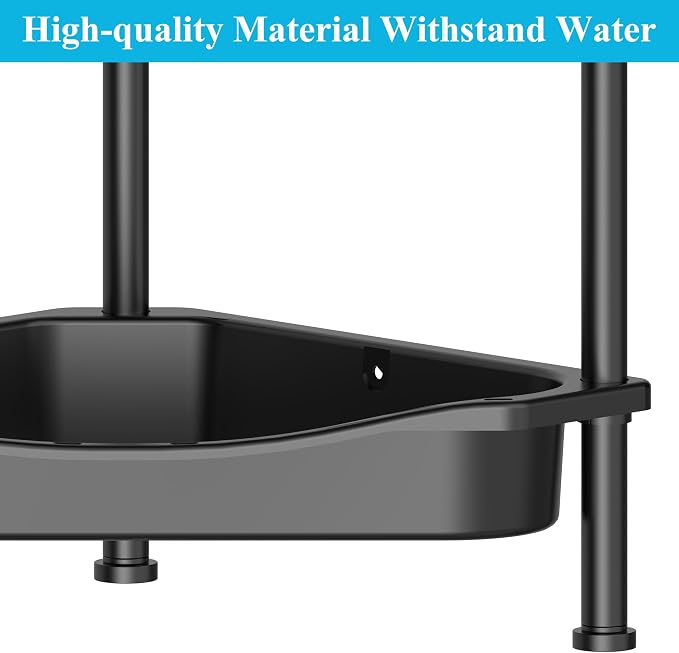 4 Tier Floor Standing Corner Shower Caddy Organizer Shelf - Image 5