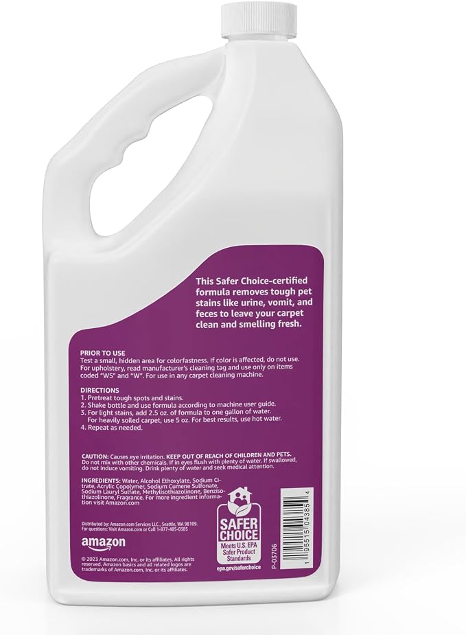 Amazon Basics Pet Stain Remover, Carpet Cleaner, Fresh Scent, 64 fl oz - Image 2