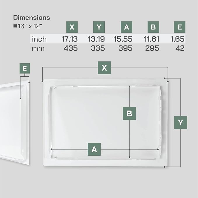 Vent Systems 16" x 12" Inch White Galvanized Steel Access Panel – Durable - Image 2