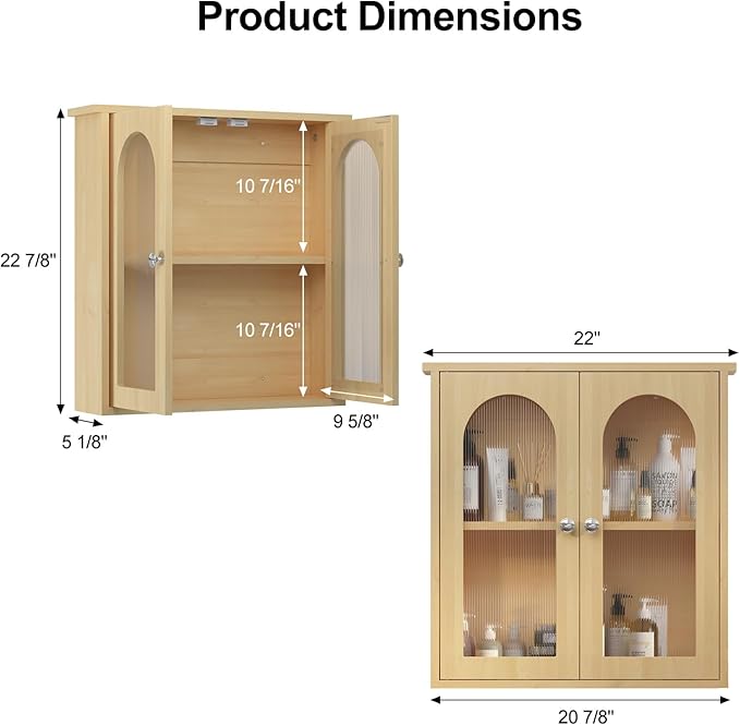 Bathroom Wall Cabinet, Medicine Cabinets Wall Mounted - Image 2