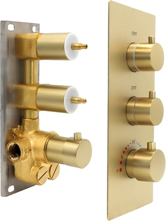 HOMEDEC 2 Way Shower Diverter Valve, Brass Dual Functions Thermostatic Shower by HOMEDEC