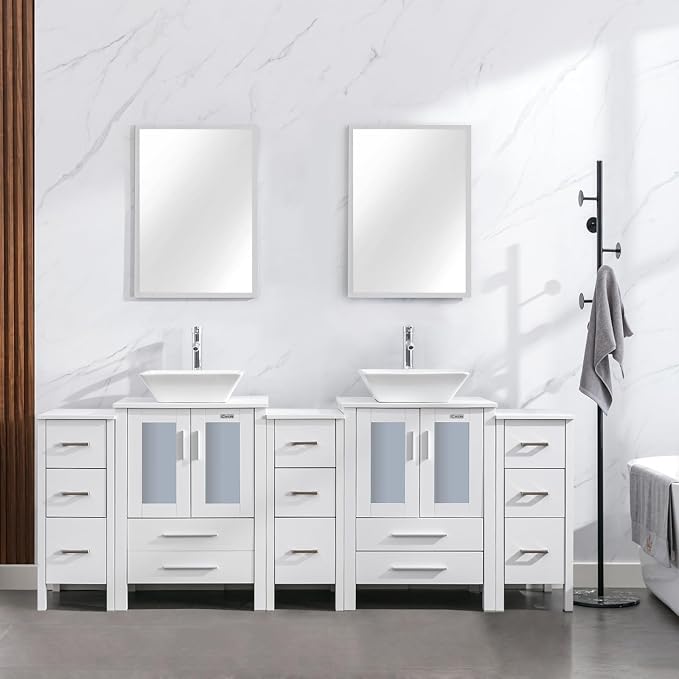 eclife 84" Modern Bathroom Vanity Sink Combo Freestanding Cabinet by eclife