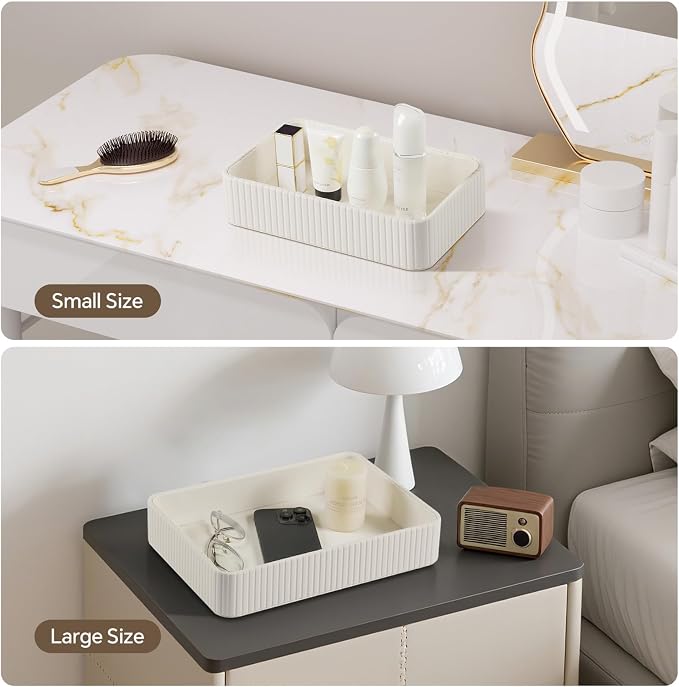 2 Pack Nightstand Organizer Tray, Decorative Perfume Valet Tray Trinket Dish - Image 3