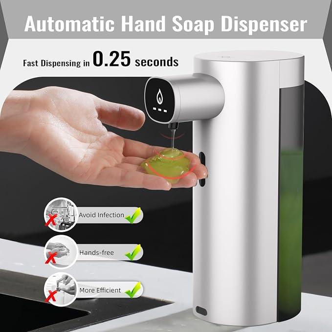 Automatic Liquid Soap Dispenser Touchless, USB Rechargeable Smart Hand Soap - Image 4