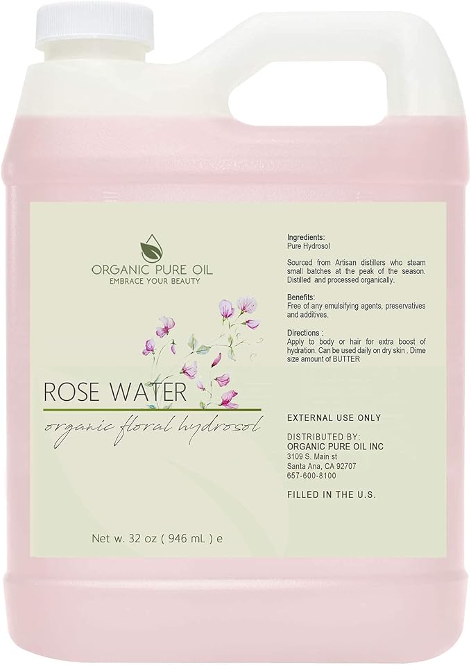 32 oz Rose Hydrosol Water – 100% Pure Rosewater Spray Mist Bulk – Hydrating - Image 3