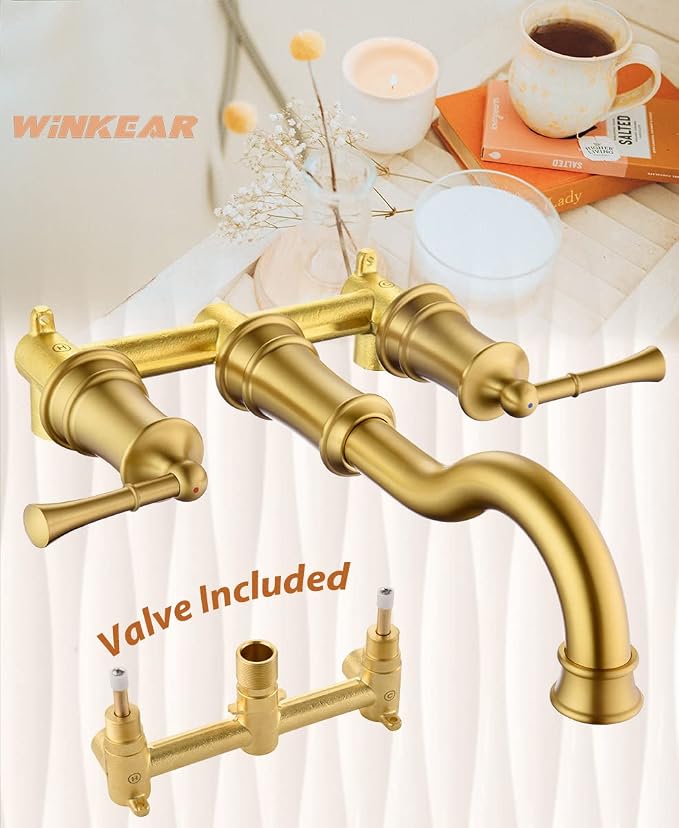 Roman Bathtub Faucet Wall Mount Widespread Tub Filler - Image 2