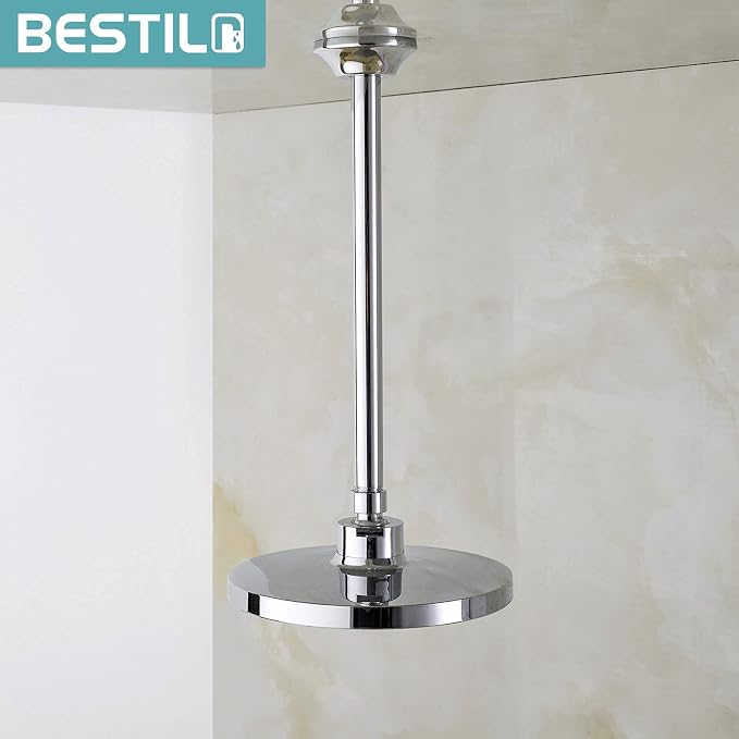 BESTILL 12 Inch Ceiling Mount Rain Shower Head Arm and Flange - Image 2
