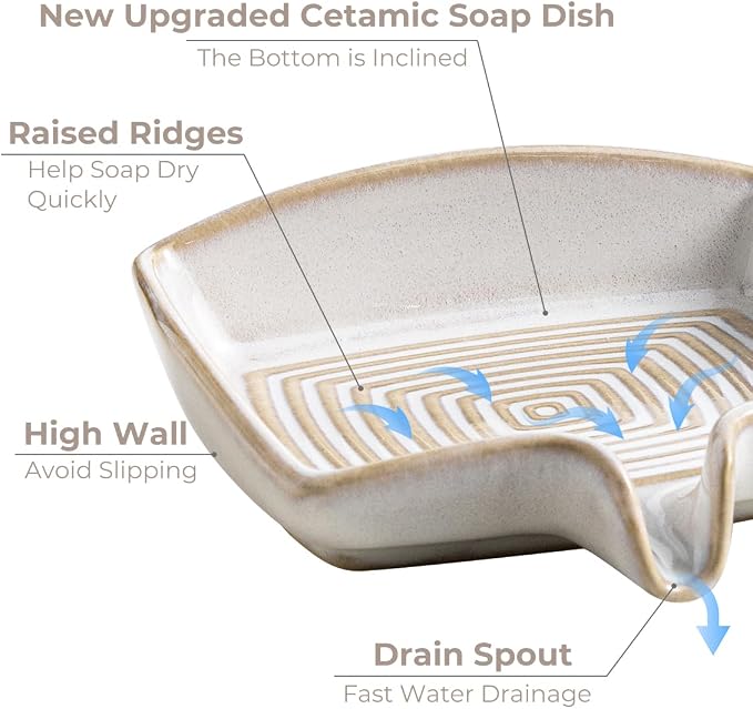 Soap Dishes, Ceramic Shower Soap Dish - Image 4