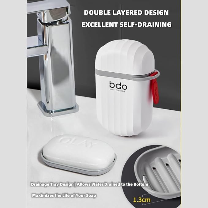 Zulay Kitchen Pack of 2 Portable Plastic Soap Dish Box - Image 9
