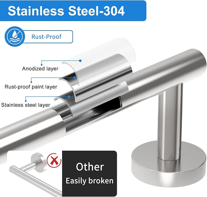 24 Inch Brushed Nickel Towel Bar - Image 2
