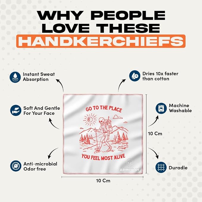 ARMORAY Sweat Absorbing Towel Handkerchief – Quick-Dry Microfiber Gym Towels - Image 2