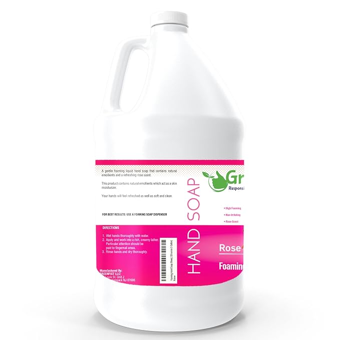 GreenFist Foaming Hand Soap Refills Jug Rose Scent Foam Refill Made in USA - Image 6