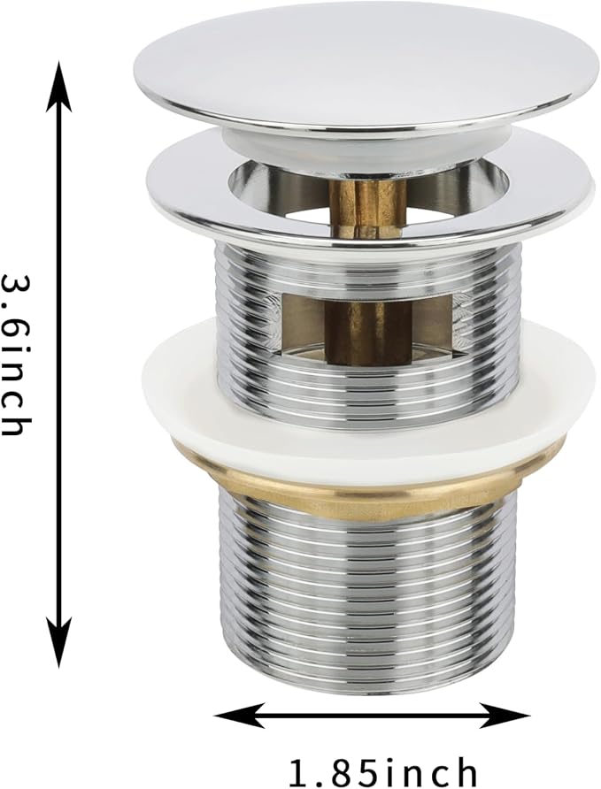 Chrome Freestanding Bathtub Drain Stopper, Compatible - Image 3