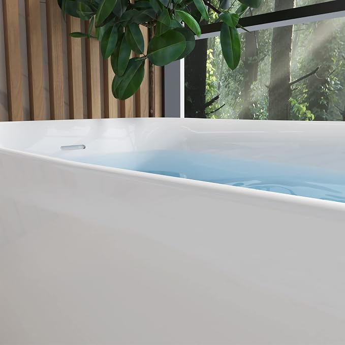 59" Acrylic Freestanding Bathtub, Single Slipper Free Standing Tub, Soaking Tub - Image 4