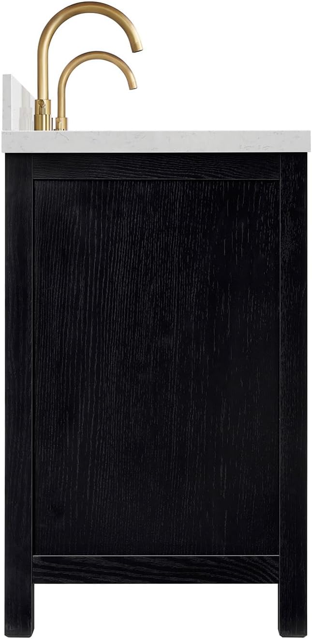ARIEL Cambridge 60 Inch Double Rectangular Sink Bathroom Vanity - Image 5