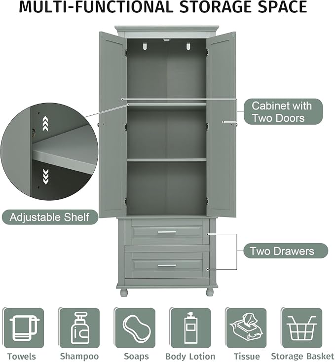 Tall Narrow Storage Cabinet - Image 4