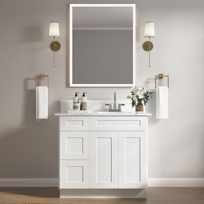 ROOMTEC Bathroom Cabinet, Soft-Close Drawer Slides Morden Bathroom Sink Vanity - Image 2
