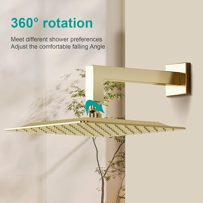Square Rain Shower Head, High Flow Stainless Steel, Work - Image 8