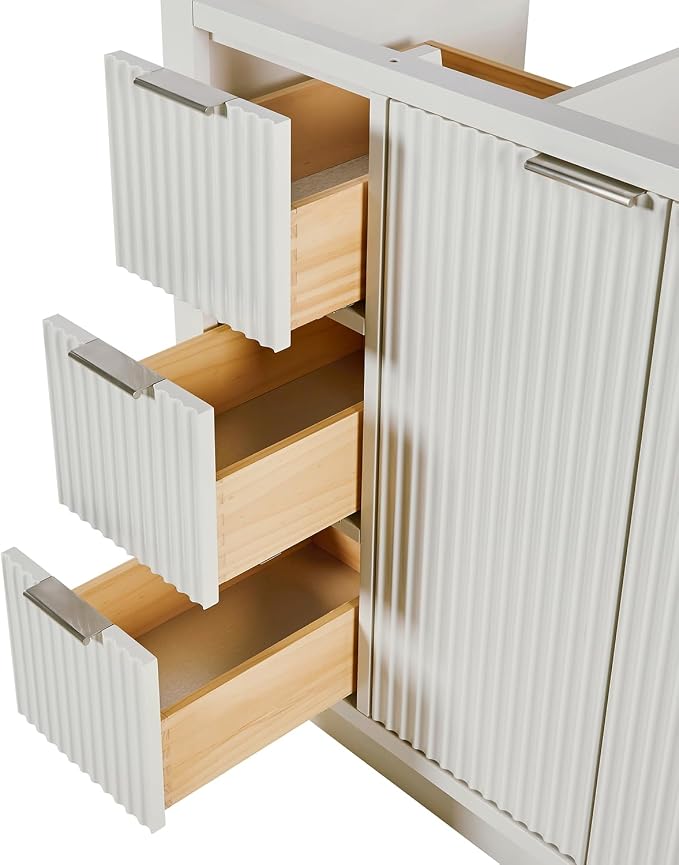 ARIEL Milan 48 Inch Single Sink Base Cabinet in Warm White - Image 14