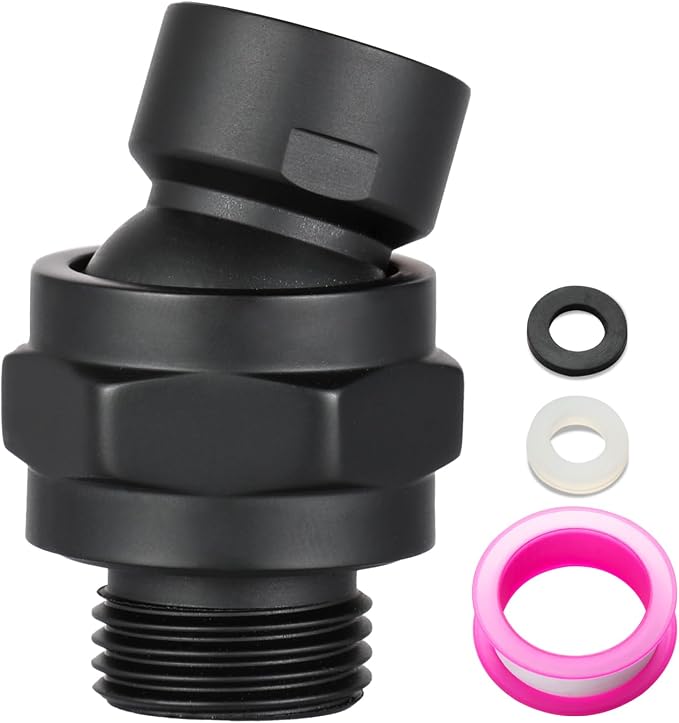 OFFO Shower Head Swivel Ball Adapter, All Metal Adjustable Shower Arm Extension by OFFO
