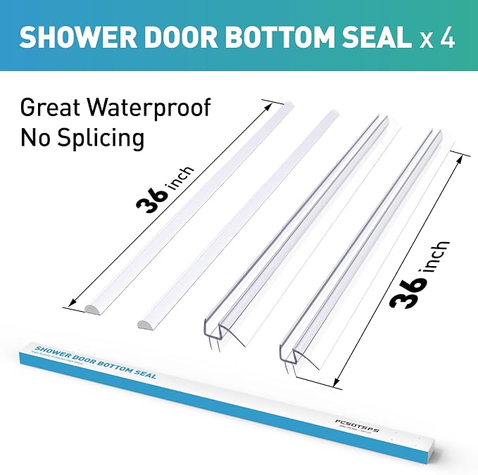 Shower Door Bottom Seal, Frameless Glass Shower Door Seal Strip, Stop Shower - Image 7