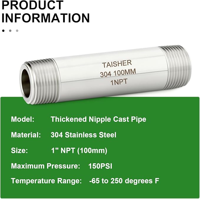 TAISHER 2PCS Stainless Steel Pipe Fittings - Image 5