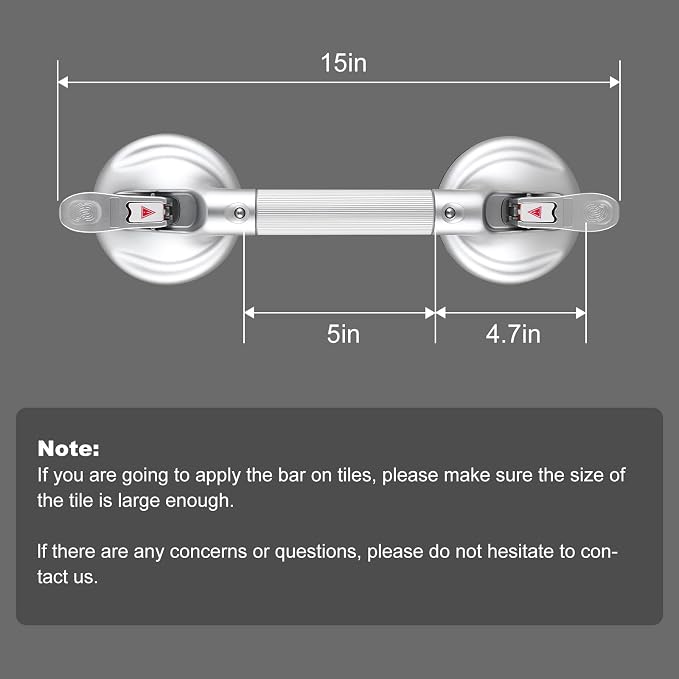 Shower Handle Upgraded 15 inch Grab Bar - Image 7
